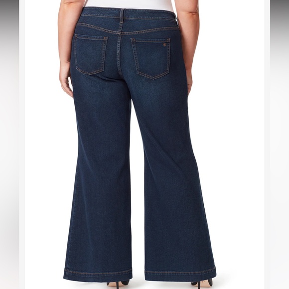 Jessica Simpson True Love Wide Leg Trouser Jeans Plus Size 20W Dark Wash NEW - Picture 15 of 15